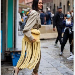 New! Bottega Veneta fringe shearling clutch crossbody bag